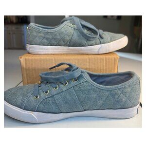 G by GUESS Blue Quilted Sneakers Low Top Lace-up Denim Womens 7M